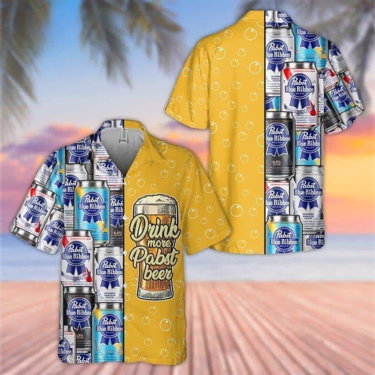 Pabst Blue Ribbon Beer Hawaiian Shirt Beach Gift For Girlfriend