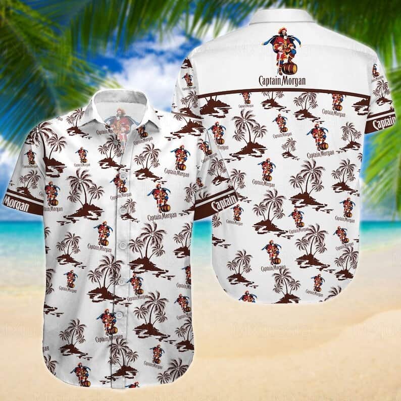 White Captain Morgan Hawaiian Shirt Beach Trip Gift For Rum Lovers