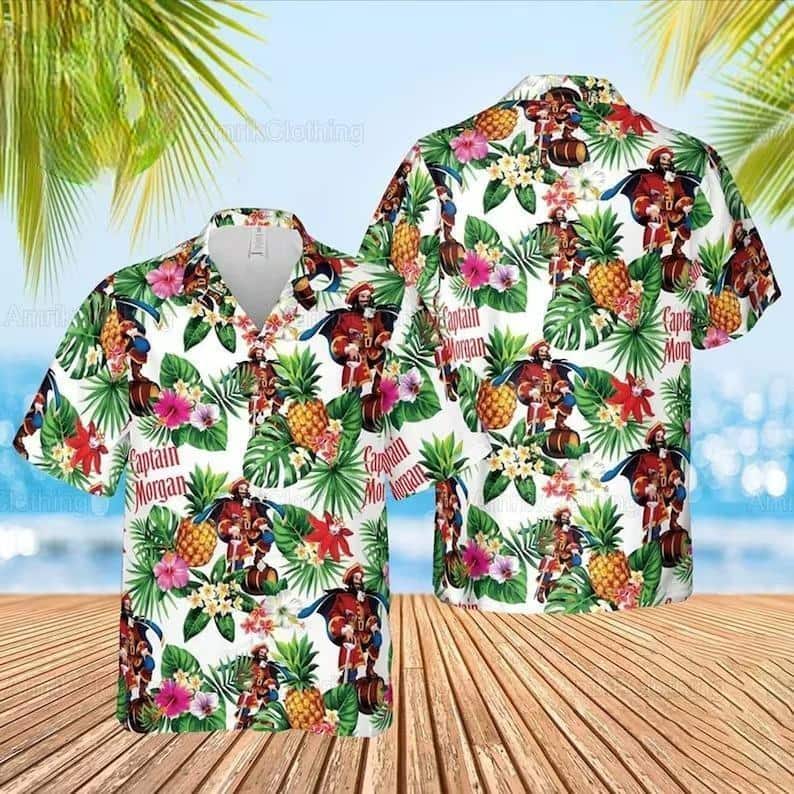 Awesome Captain Morgan Hawaiian Shirt Tropical Pineapple Gift For Summer Trip