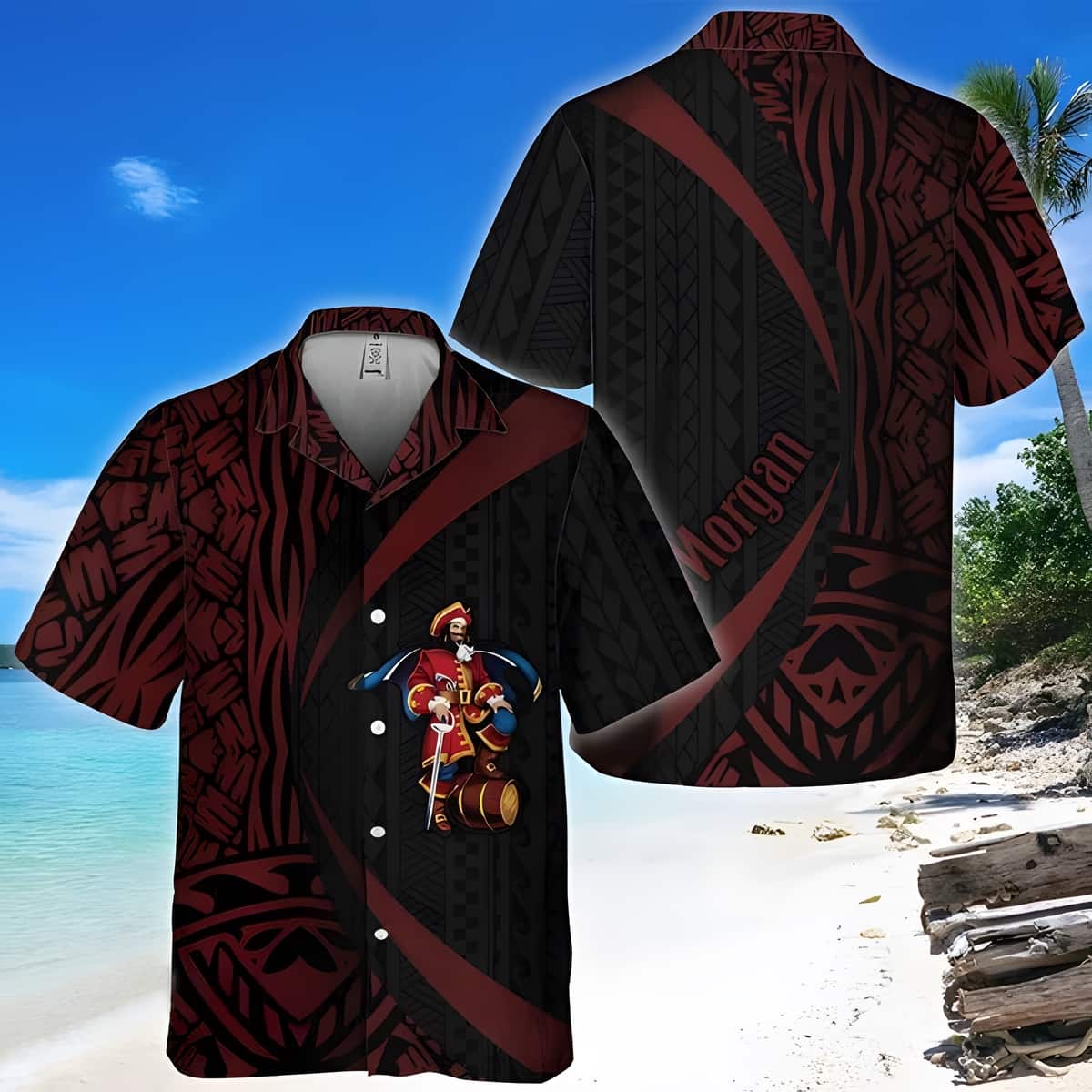 Captain Morgan Hawaiian Shirt Polynesian Samoan Gift For Dad