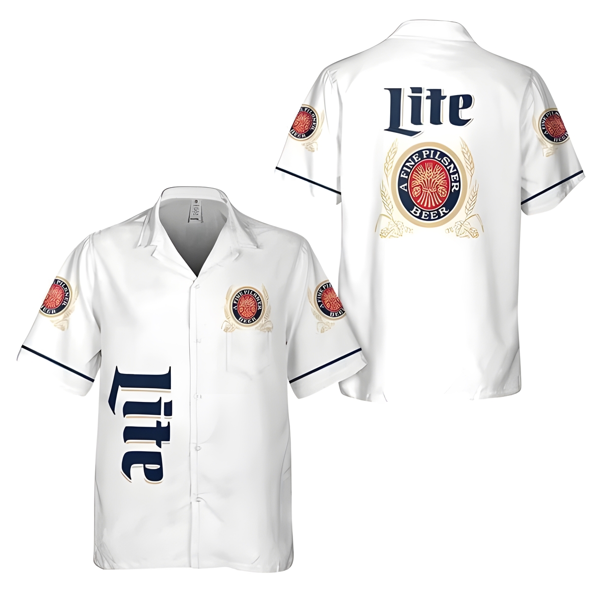 White Miller Lite Hawaiian Shirt Basic Gift For Him