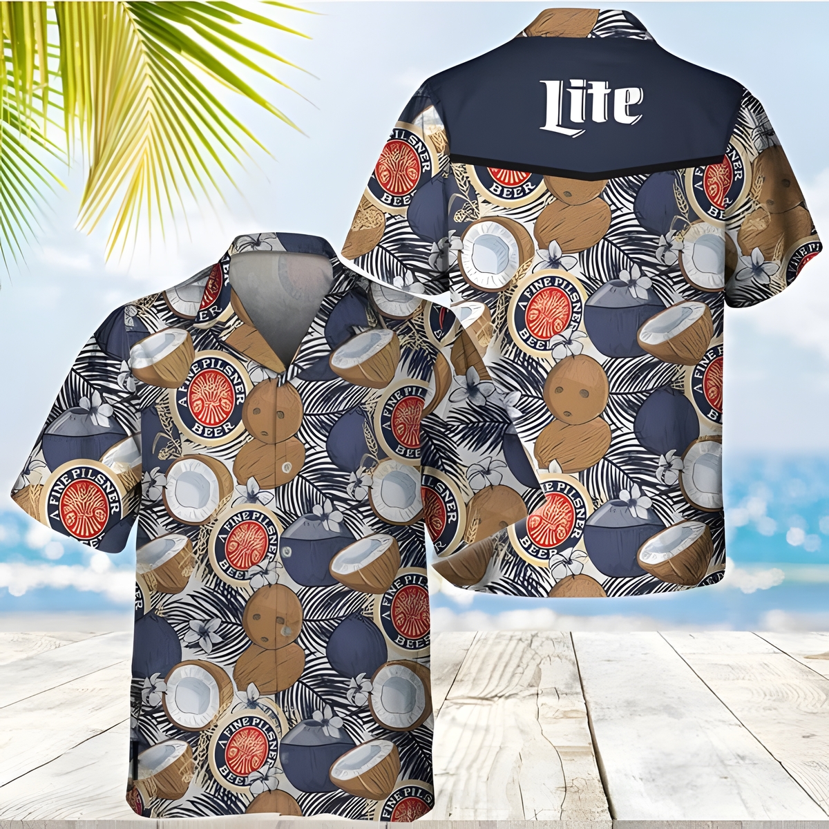Classic Miller Lite Hawaiian Shirt Tropical Coconut Gift For Dad