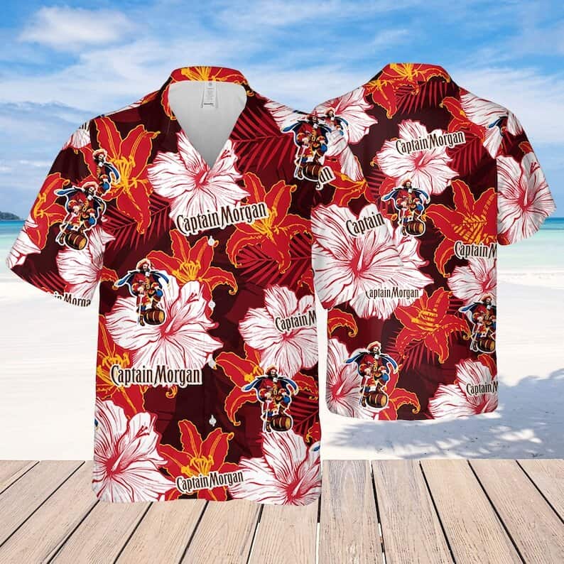 Stylish Captain Morgan Hawaiian Shirt Tropical Flower Best Gift For Her