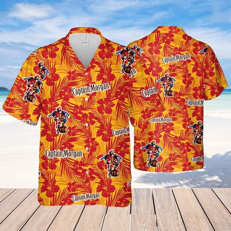 Awesome Captain Morgan Hawaiian Shirt Tropical Flower Gift For Summer Trip