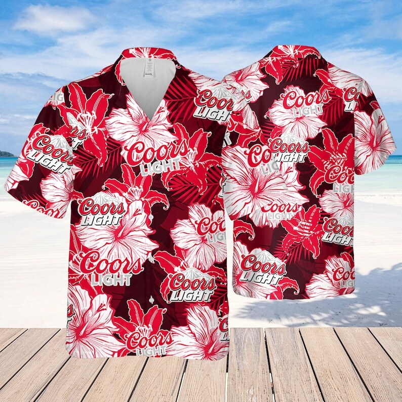 Colorful Coors Light Hawaiian Shirt Summer Holiday Gift