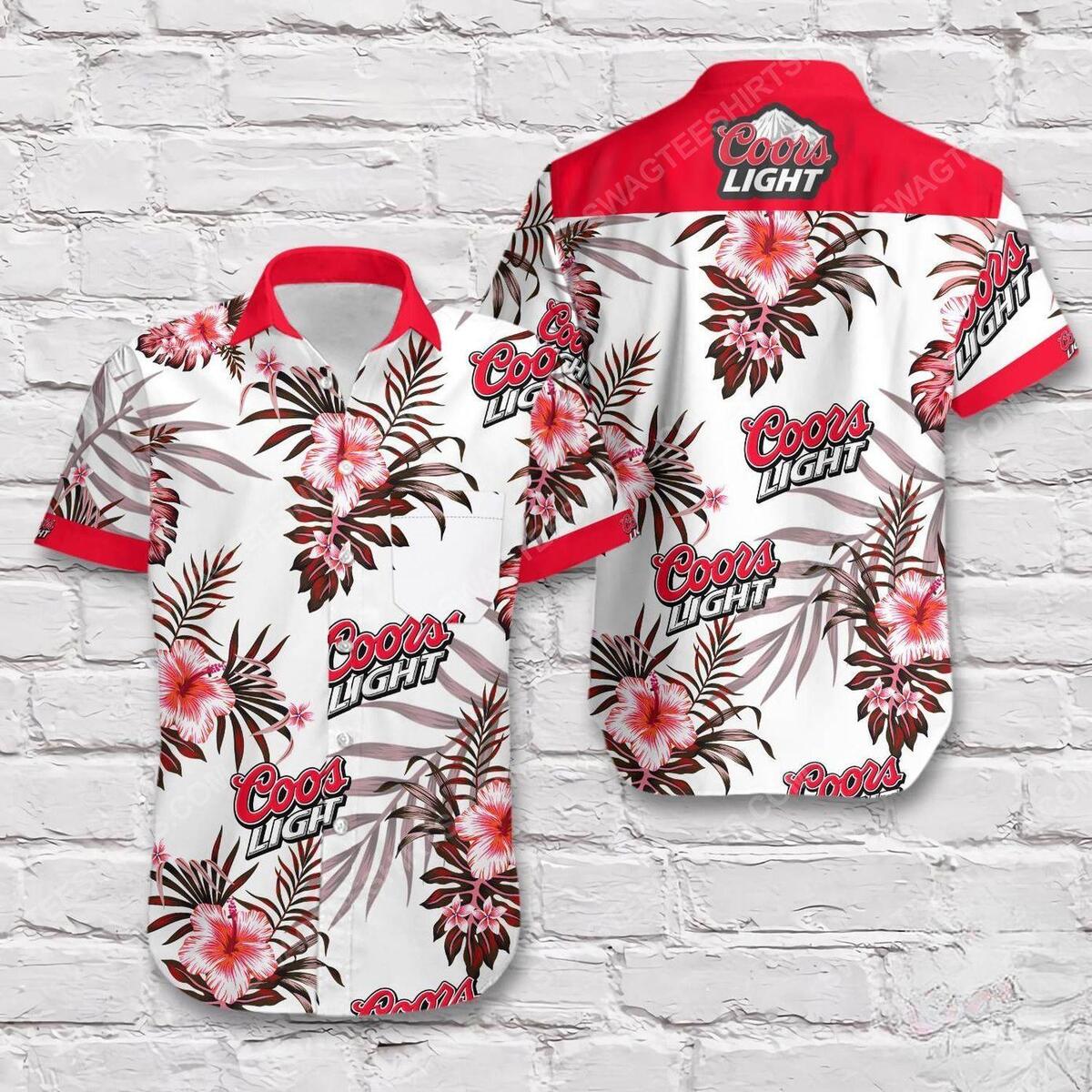 Coors Light Beer Hawaiian Shirt Tropical Plant Gift For Summer Lovers