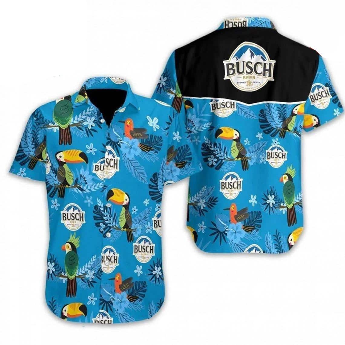 Busch Light Hawaiian Shirt Tropical Flora And Fauna Special Gift For Beer Lovers