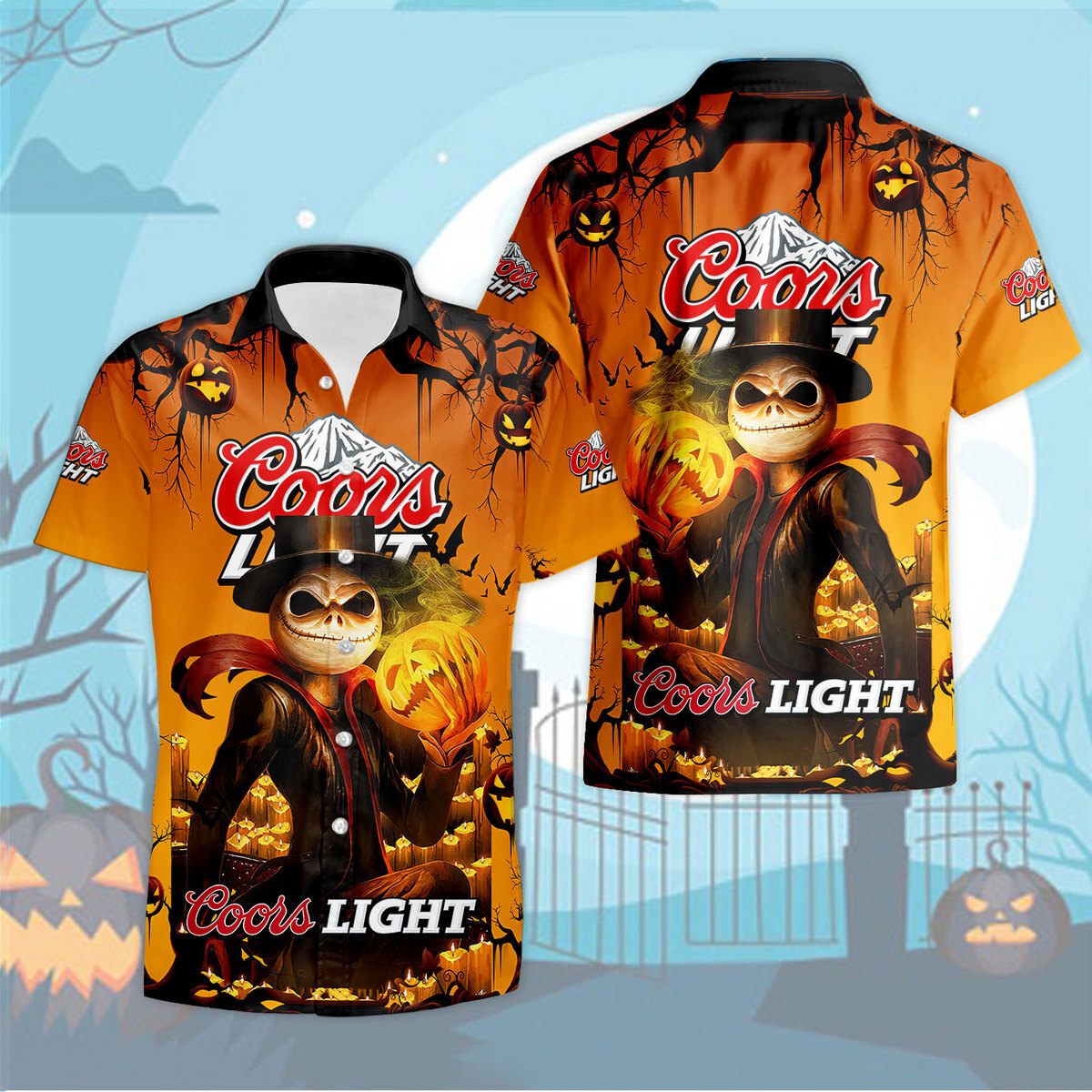 Halloween Jack Skellington Coors Light Hawaiian Shirt Gift For Beer Enthusiasts