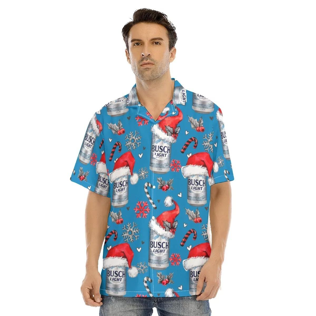 Busch Light Hawaiian Shirt Christmas Theme Beach Gift For Beer Lovers
