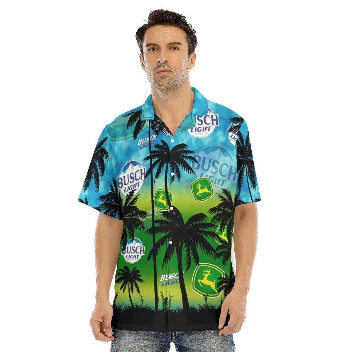 Summer Vibes John Deere Busch Light Hawaiian Shirt Gift For Beach Lovers