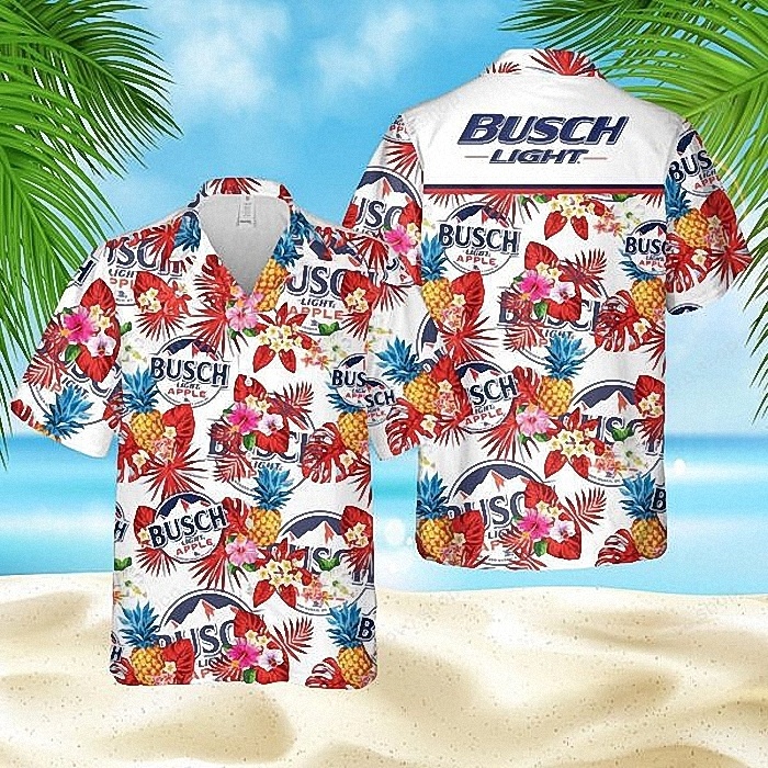 Busch Light Apple Hawaiian Shirt Colorful Tropical Summer Gift For Vodka Lovers