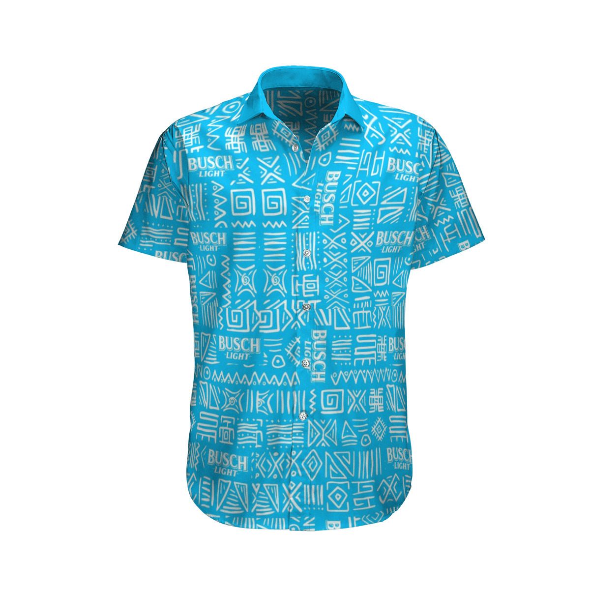 Classic Summer Busch Light Hawaiian Shirt Blue Tribal Gift For Beer Lovers