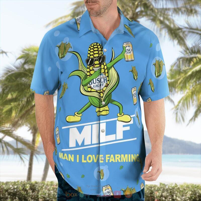 Busch Light Hawaiian Shirt Funny MILF Man I Love Farming Corn Gift For Beer Lovers