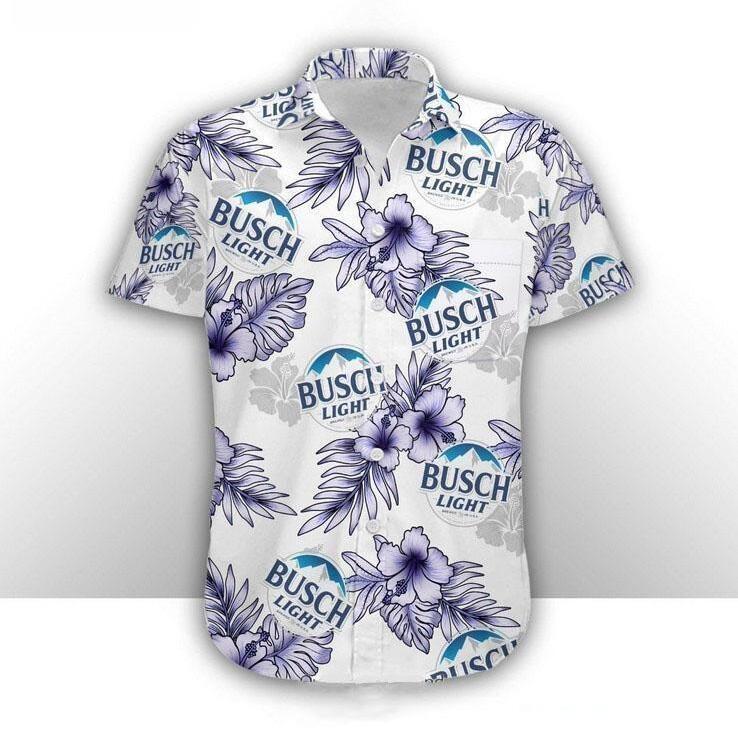 Busch Light Hawaiian Shirt Hibiscus Flowers Beach Gift For Beer Lovers