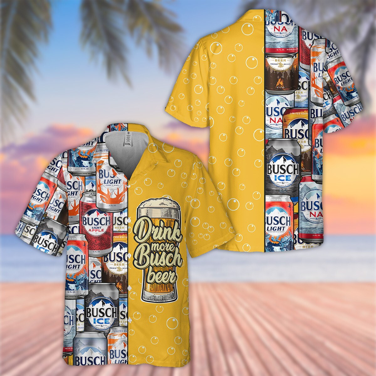 Classic Busch Light Hawaiian Shirt Drink More Busch Beer Gift For Beer Drinkers