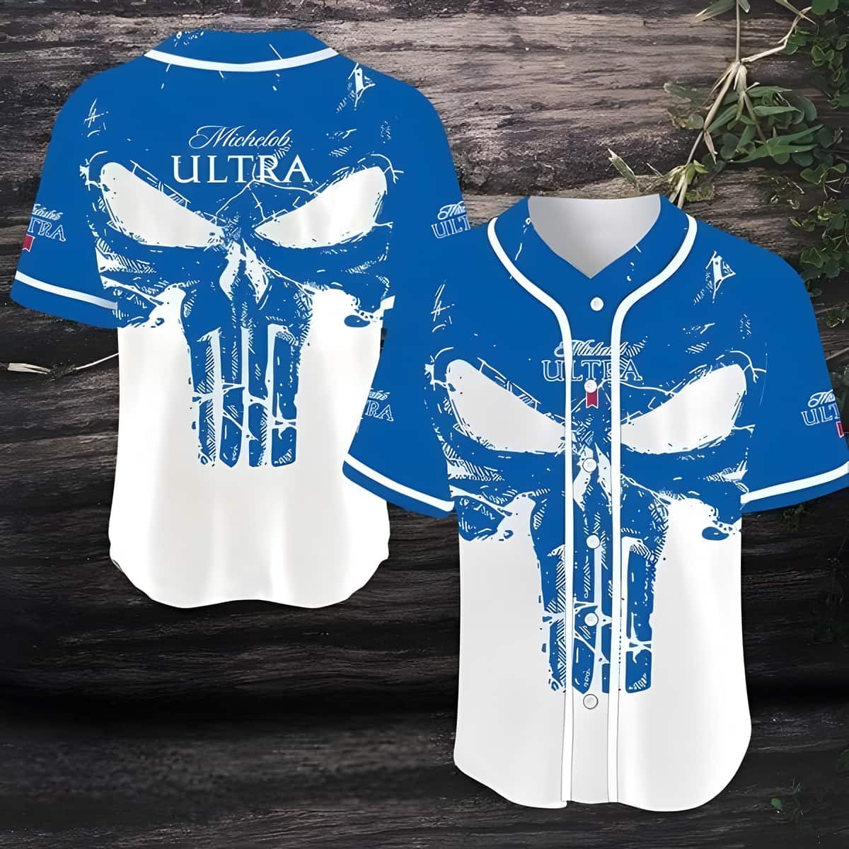 Michelob ULTRA Baseball Jersey Blue Retro Skull Gift For Sports Fans