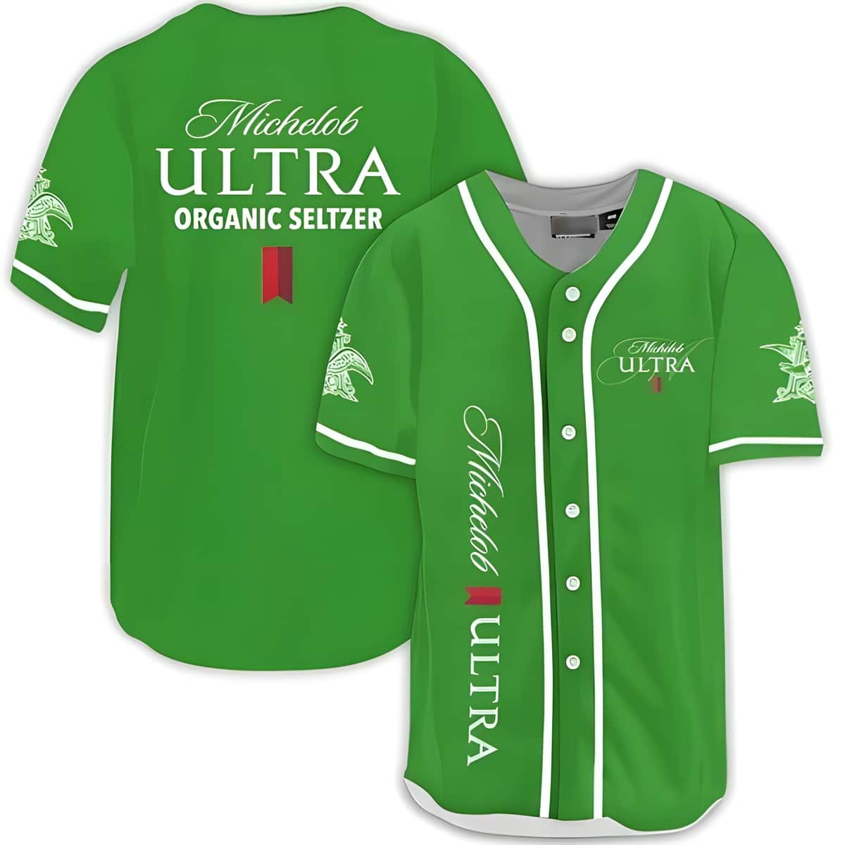 Classic Green Michelob ULTRA Baseball Jersey Organic Seltzer Gift For Brother