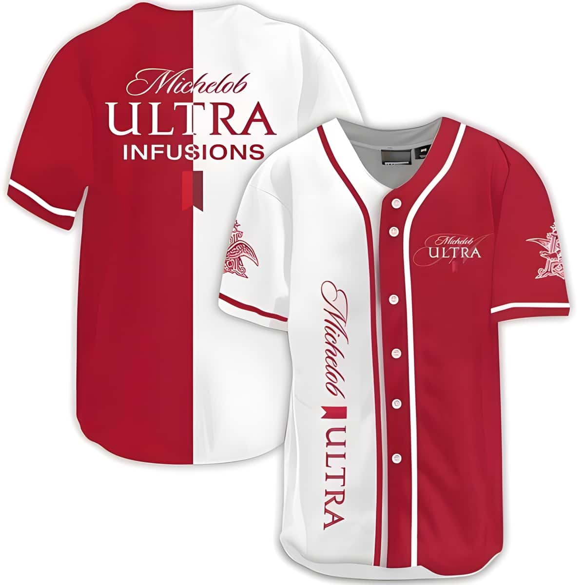 Michelob ULTRA Baseball Jersey Red White Dual Colors Gift For Beer Lovers