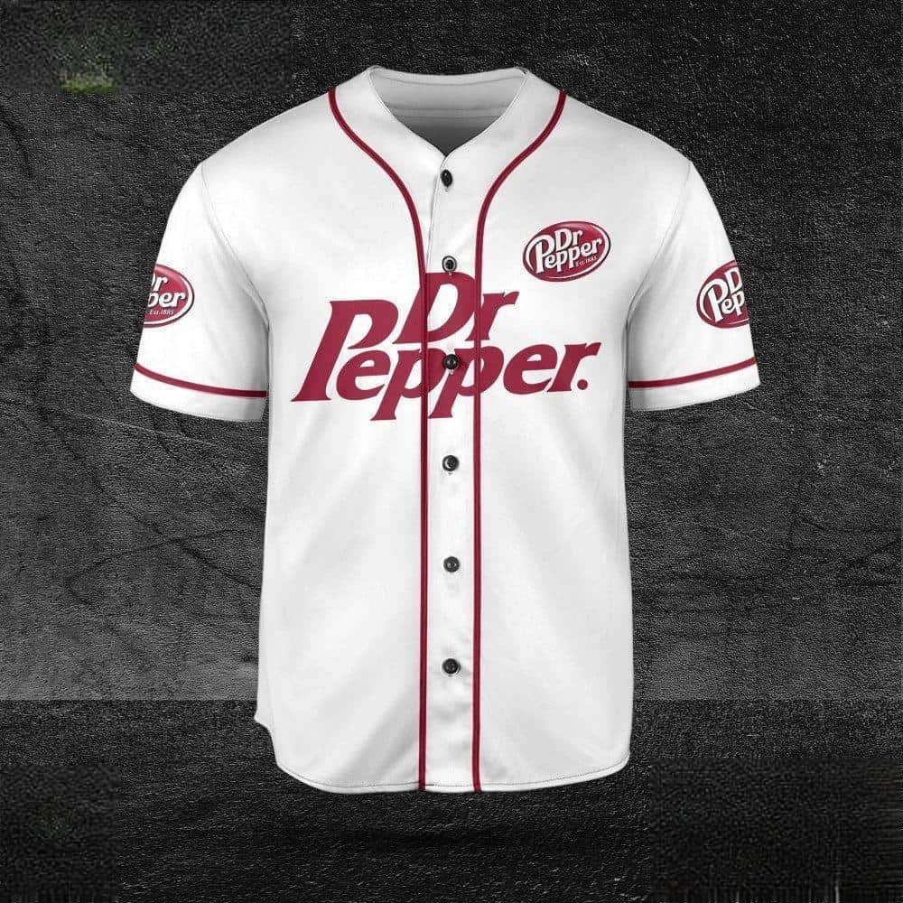 Basic White Dr Pepper Baseball Jersey Beer Lovers Gift