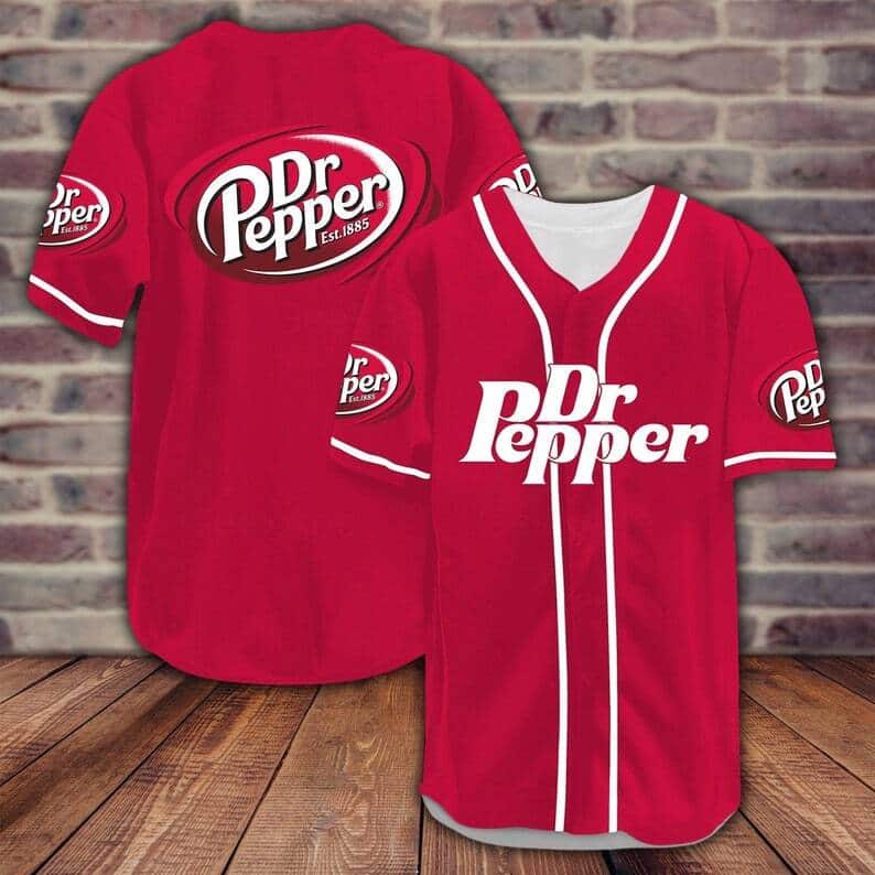 Classic Red Dr Pepper Beer Baseball Jersey Sports Gift For Dad
