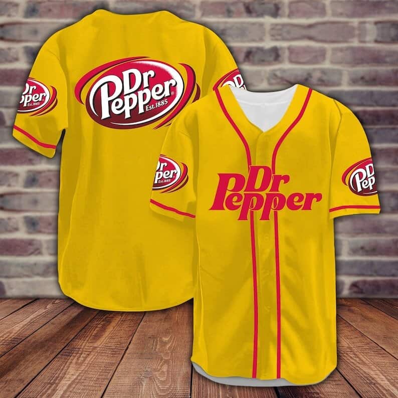 Yellow Dr Pepper Beer Baseball Jersey Sports Gift For Her