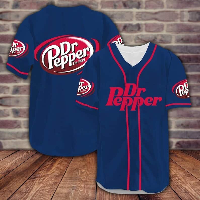 Blue Dr Pepper Beer Baseball Jersey Sports Gift For Him