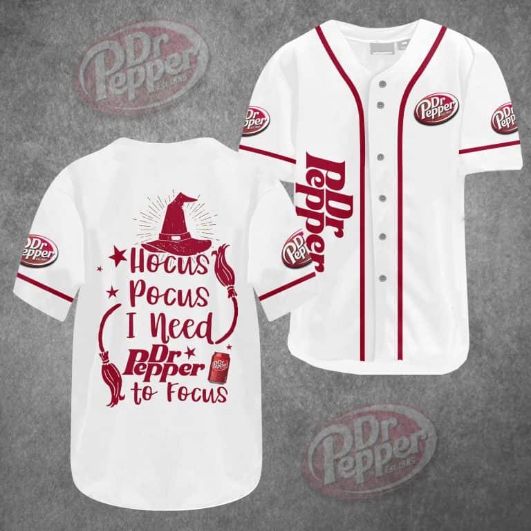 Funny Hocus Pocus I Need Dr Pepper Baseball Jersey To Focus