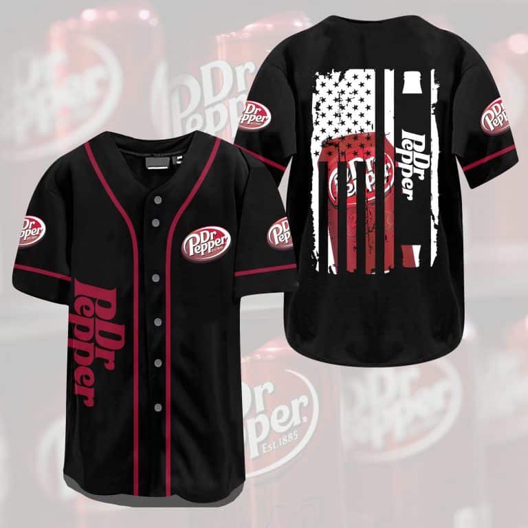 Dr Pepper Beer Flag Baseball Jersey US Flag Gift For Sporty Husband