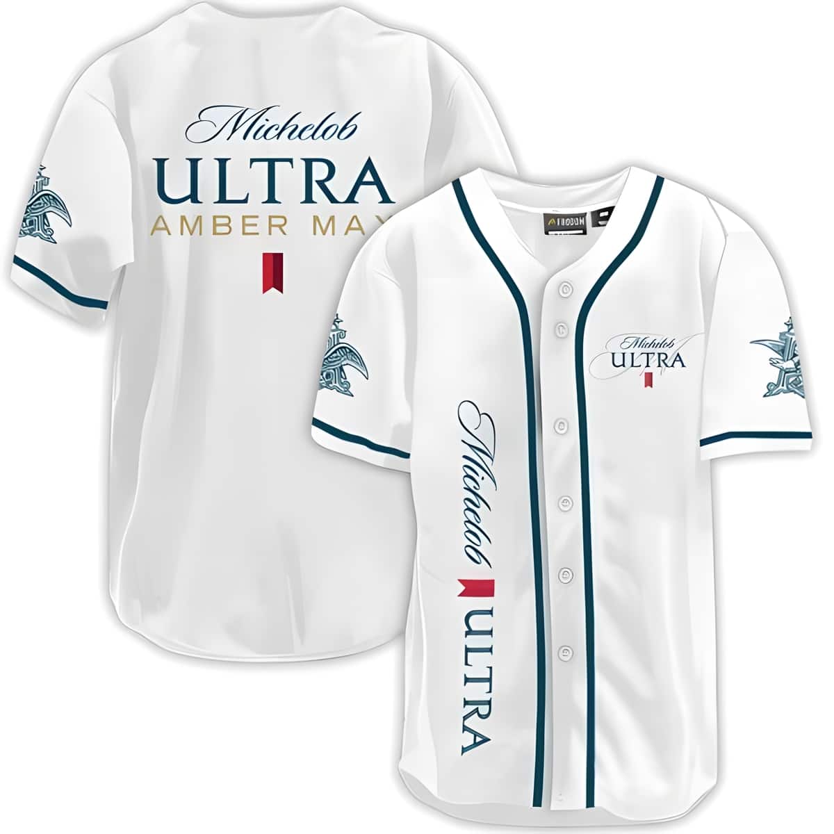 White Michelob ULTRA Baseball Jersey Amber Max Beer Gift For Friends