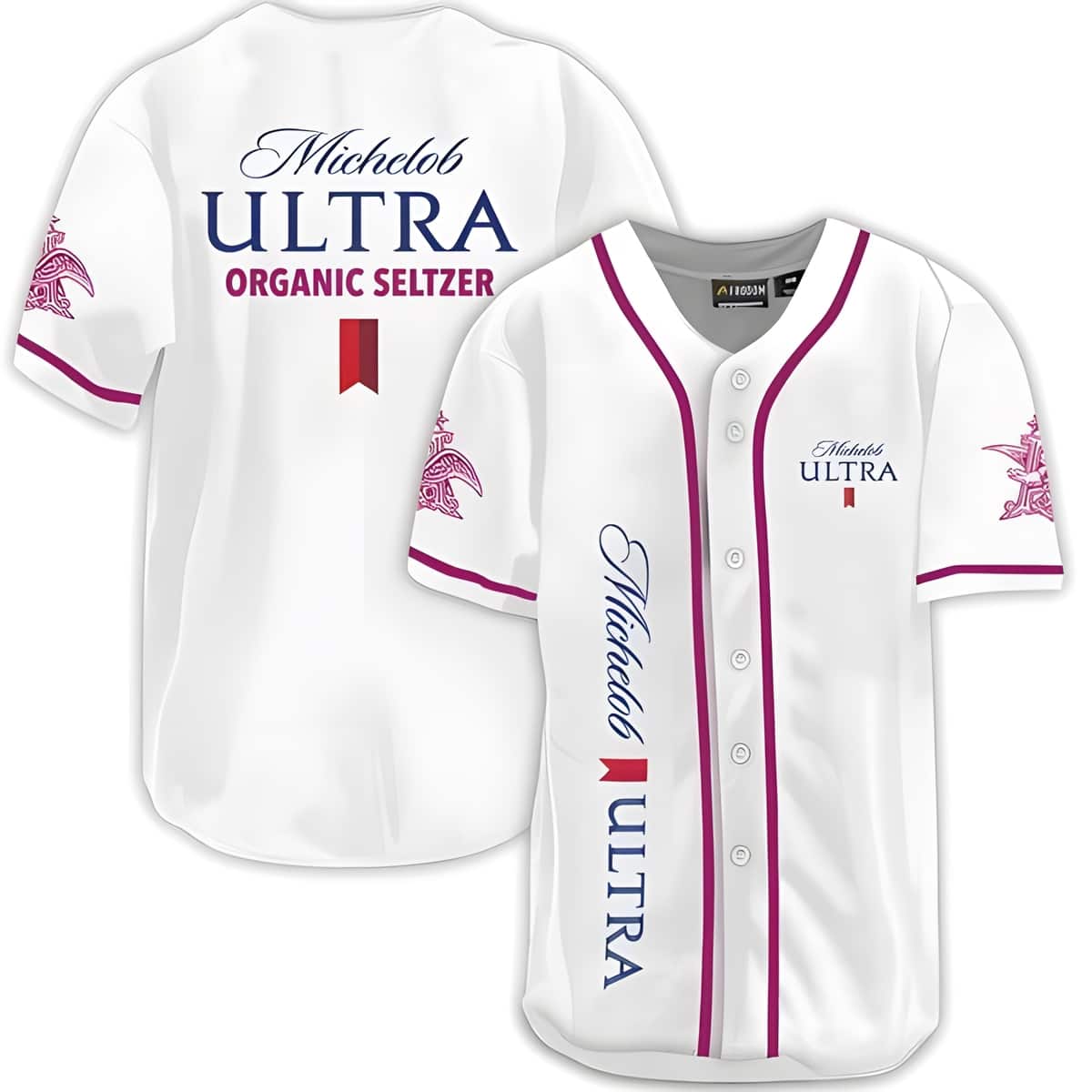 Michelob ULTRA Baseball Jersey Organic Seltzer Berry Hibiscus Beer Gift For Husband