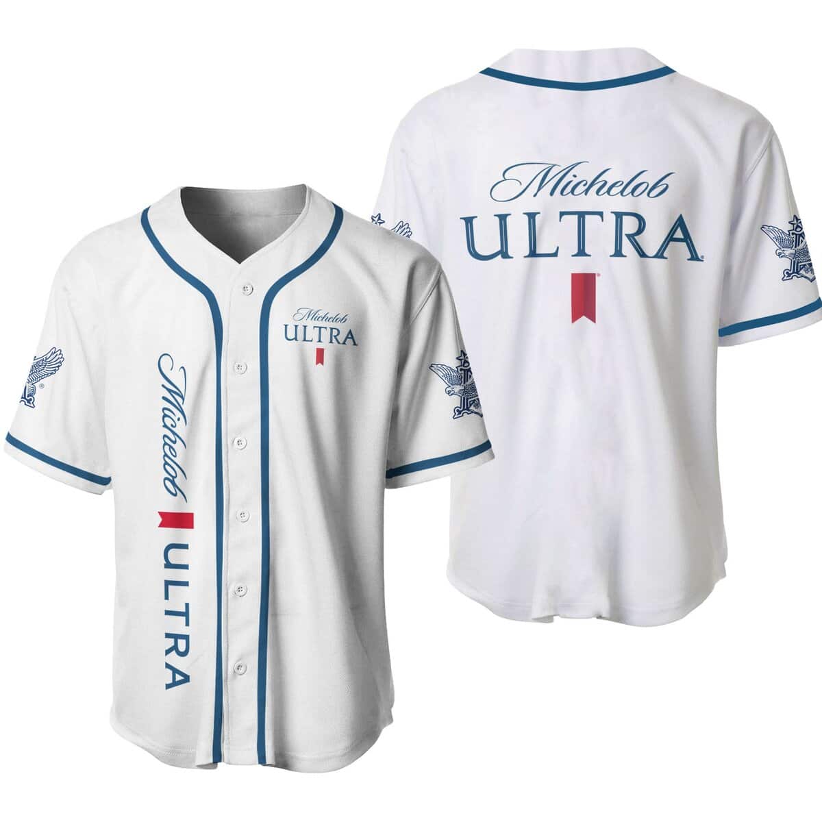 White Michelob ULTRA Baseball Jersey Gift For Family