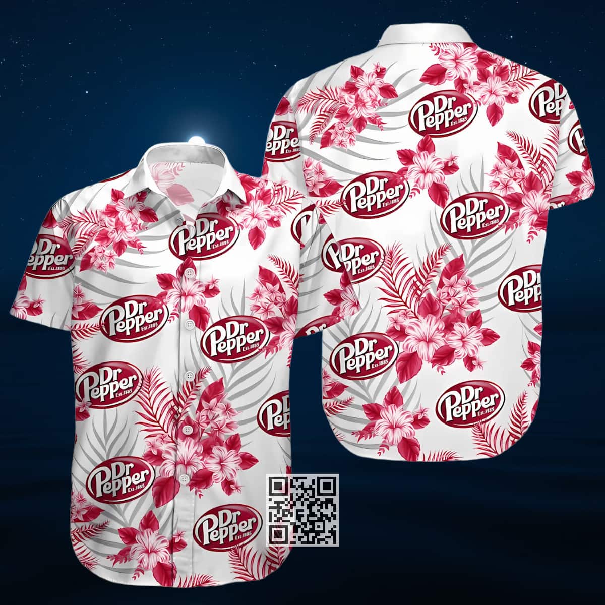 White Aloha Dr Pepper Beer Hawaiian Shirt Tropical Flower Pattern White Aloha Dr Pepper Beer Hawaiian Shirt Tropical Flower Pattern