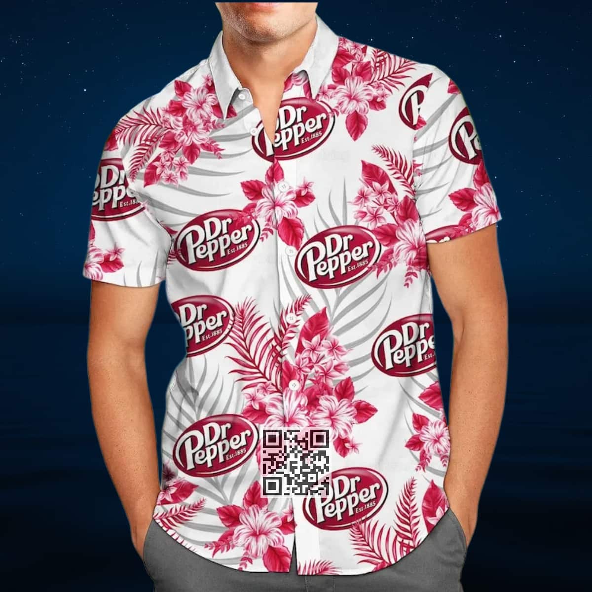 White Aloha Dr Pepper Beer Hawaiian Shirt Tropical Flower Pattern White Aloha Dr Pepper Beer Hawaiian Shirt Tropical Flower Pattern