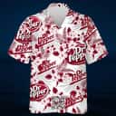 Dr Pepper Beer Hawaiian Shirt Tropical Flower Pattern On White Theme Dr Pepper Beer Hawaiian Shirt Tropical Flower Pattern On White Theme