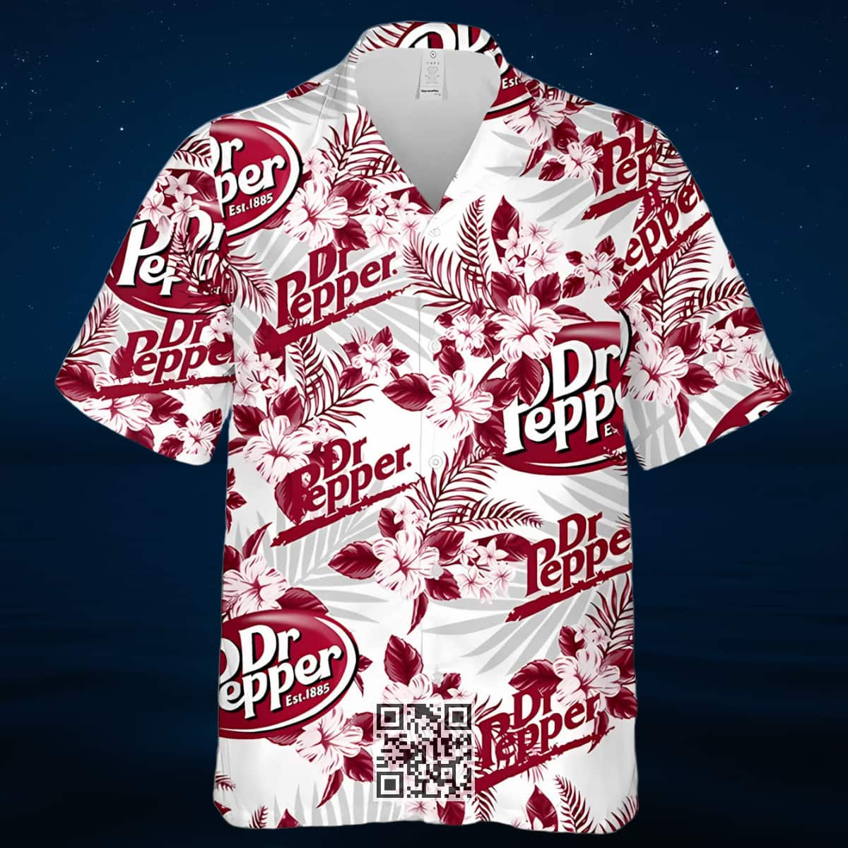 Dr Pepper Beer Hawaiian Shirt Tropical Flower Pattern On White Theme