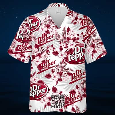 Dr Pepper Beer Hawaiian Shirt Tropical Flower Pattern On White Theme Dr Pepper Beer Hawaiian Shirt Tropical Flower Pattern On White Theme