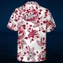 Dr Pepper Beer Hawaiian Shirt Tropical Flower Pattern On White Theme Dr Pepper Beer Hawaiian Shirt Tropical Flower Pattern On White Theme