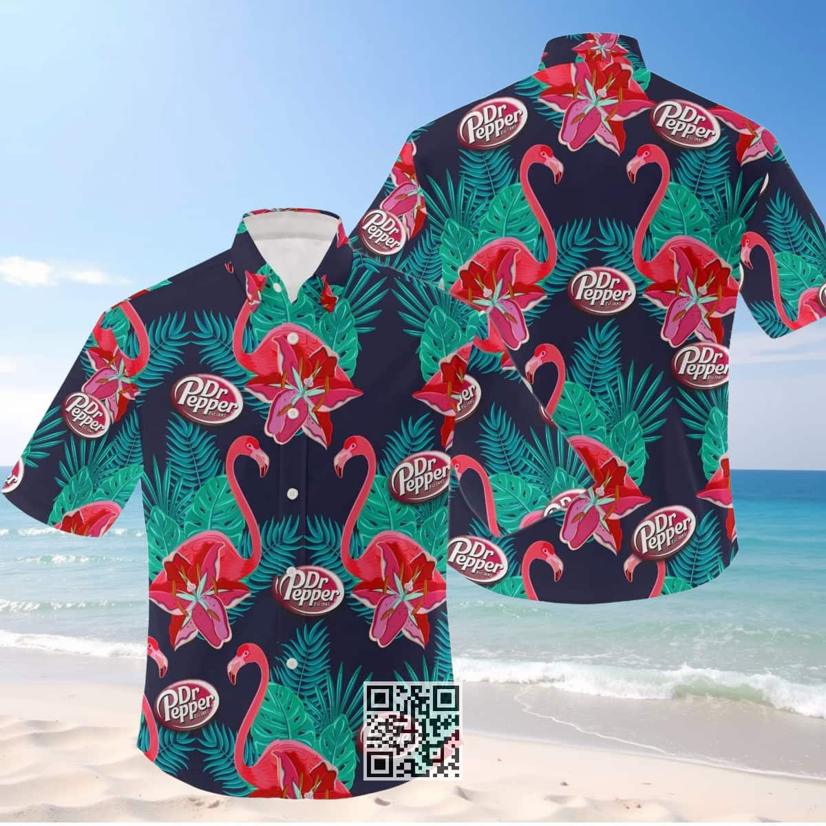 Dr Pepper Hawaiian Shirt Tropical Flamingo Practical Beach Gift