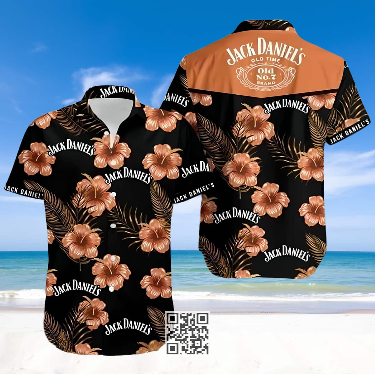 Jack Daniel's Hawaiian Shirt Hibiscus Flowers For Whiskey Lovers