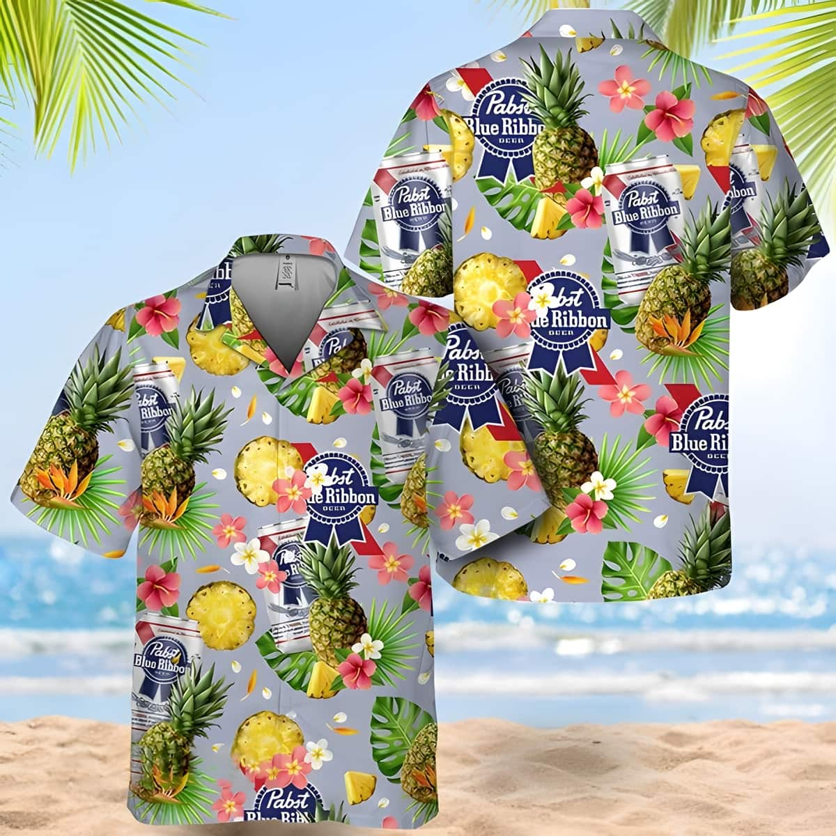 Pabst Blue Ribbon Hawaiian Shirt Pineapple Funny Gift For Beer Enthusiast