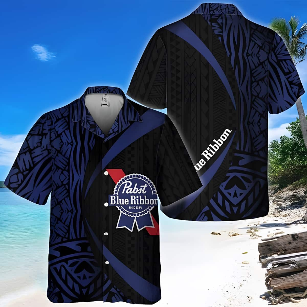 Pabst Blue Ribbon Beer Hawaiian Shirt Samoan Beer Gift For Mom