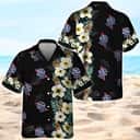 Black Pabst Blue Ribbon Hawaiian Shirt Hibiscus Flower Gift For Best Friend Black Pabst Blue Ribbon Hawaiian Shirt Hibiscus Flower Gift For Best Friend