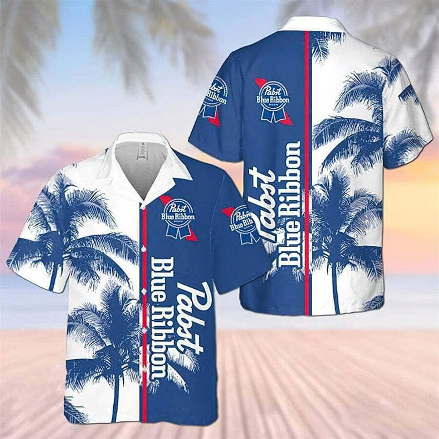 Pabst Blue Ribbon Beer Hawaiian Shirt Vintage Summer Gift