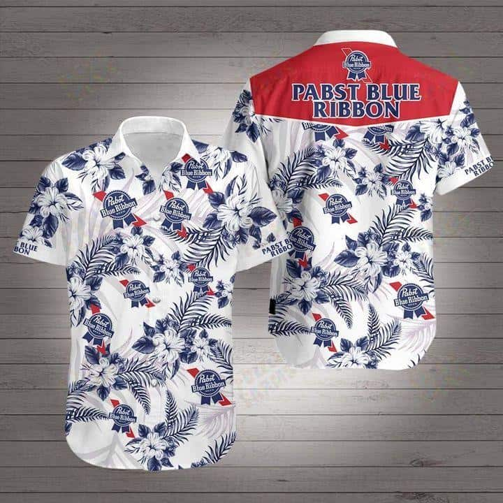 White Aloha Pabst Blue Ribbon Hawaiian Shirt Summer Gift For Best Friend