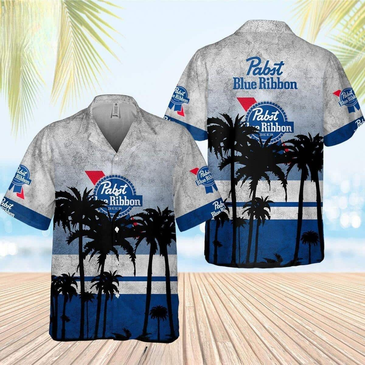 Vintage Pabst Blue Ribbon Beer Hawaiian Shirt Gift For Him