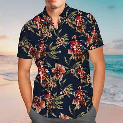 Black Captain Morgan Hawaiian Shirt Hibiscus Flower Summer Gift Black Captain Morgan Hawaiian Shirt Hibiscus Flower Summer Gift