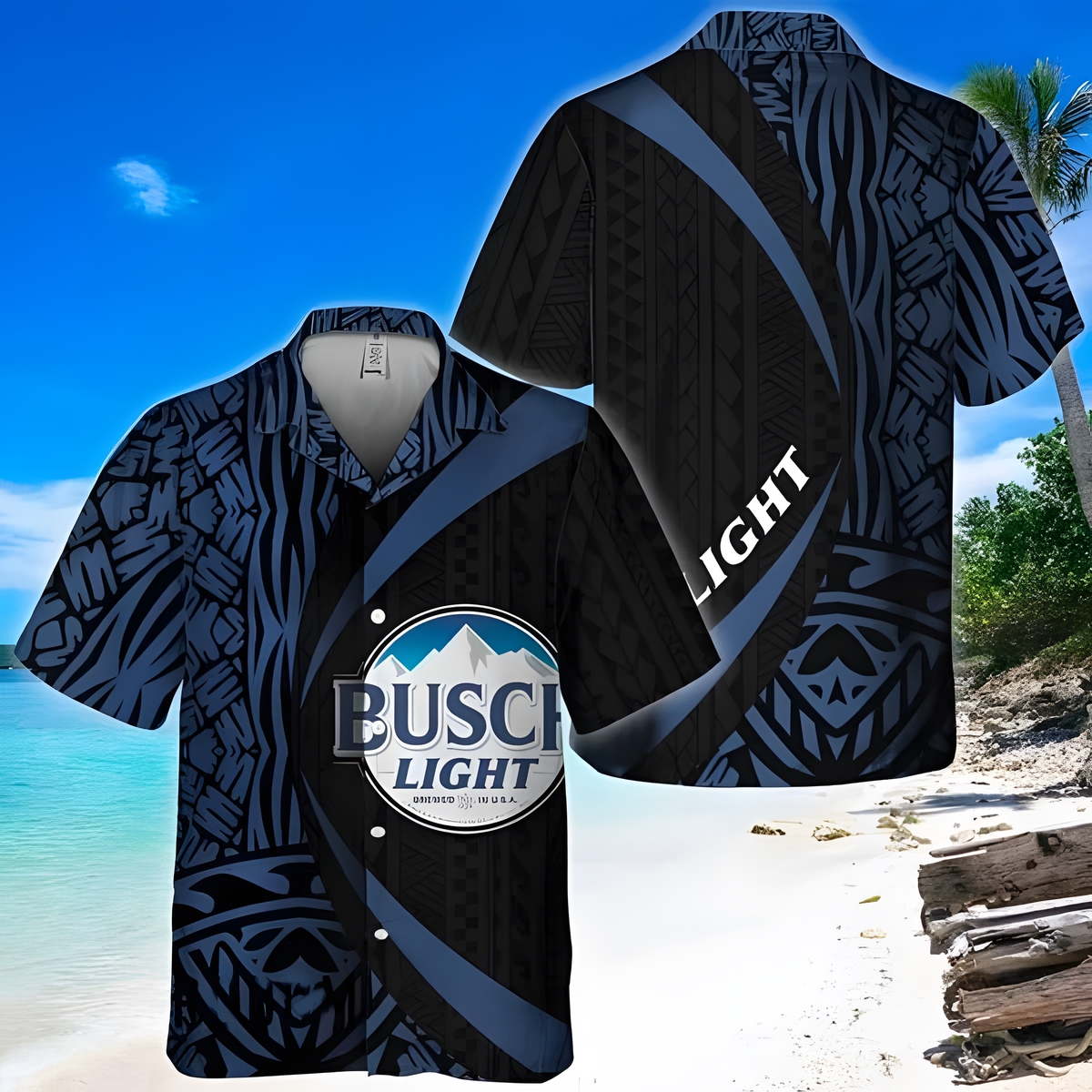 Busch Light Hawaiian Shirt Polynesian Samoan Beach Gift For Beer Lovers