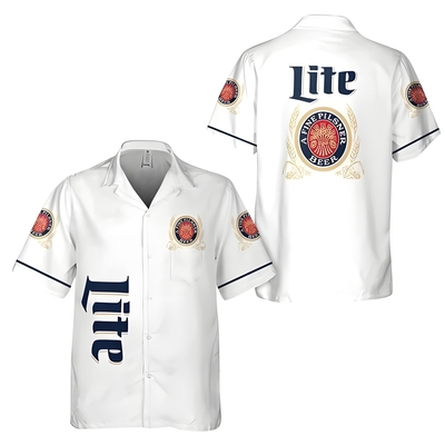 White Miller Lite Hawaiian Shirt Basic Gift For Him