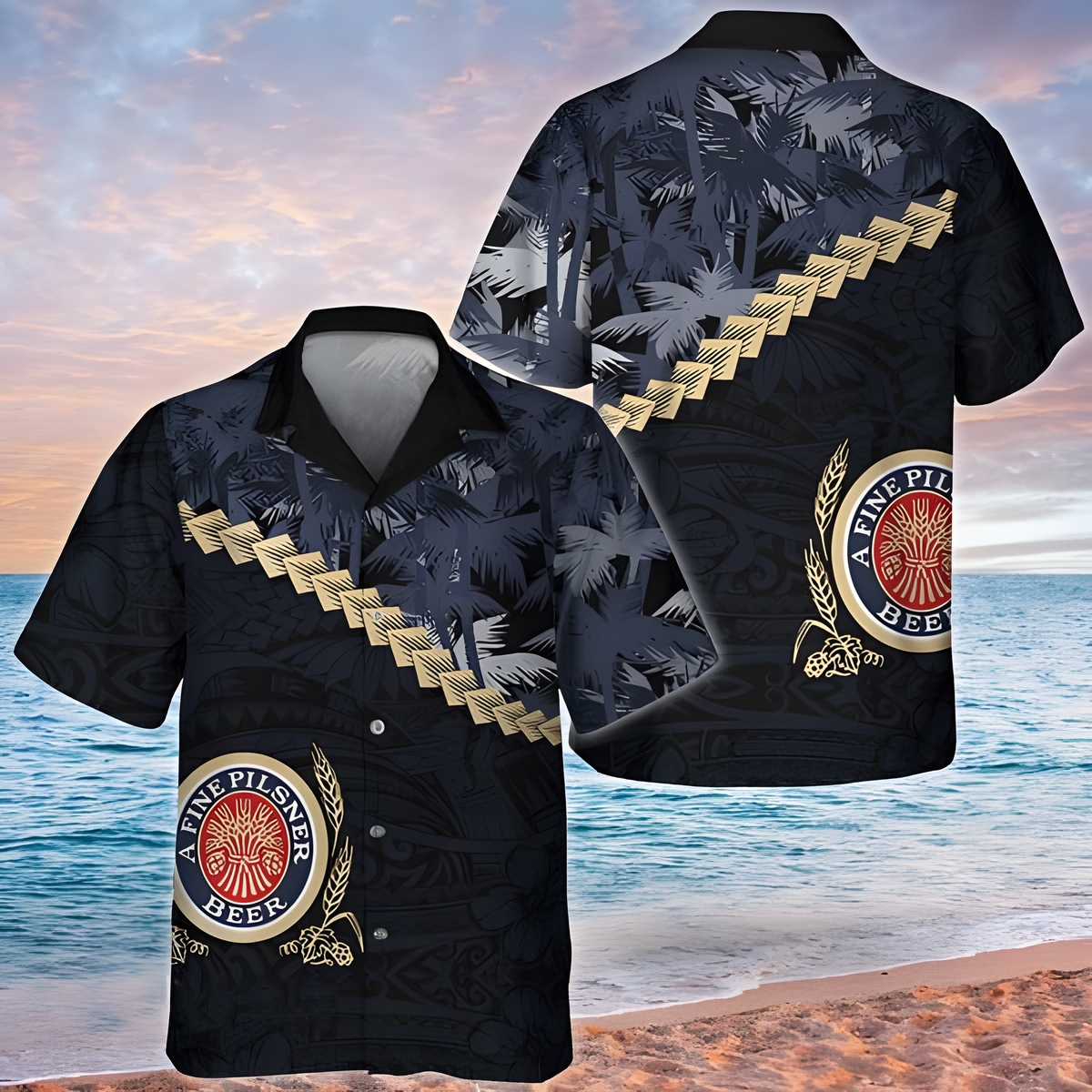 Black Aloha Miller Hawaiian Shirt Palm Tree Gift For Mom