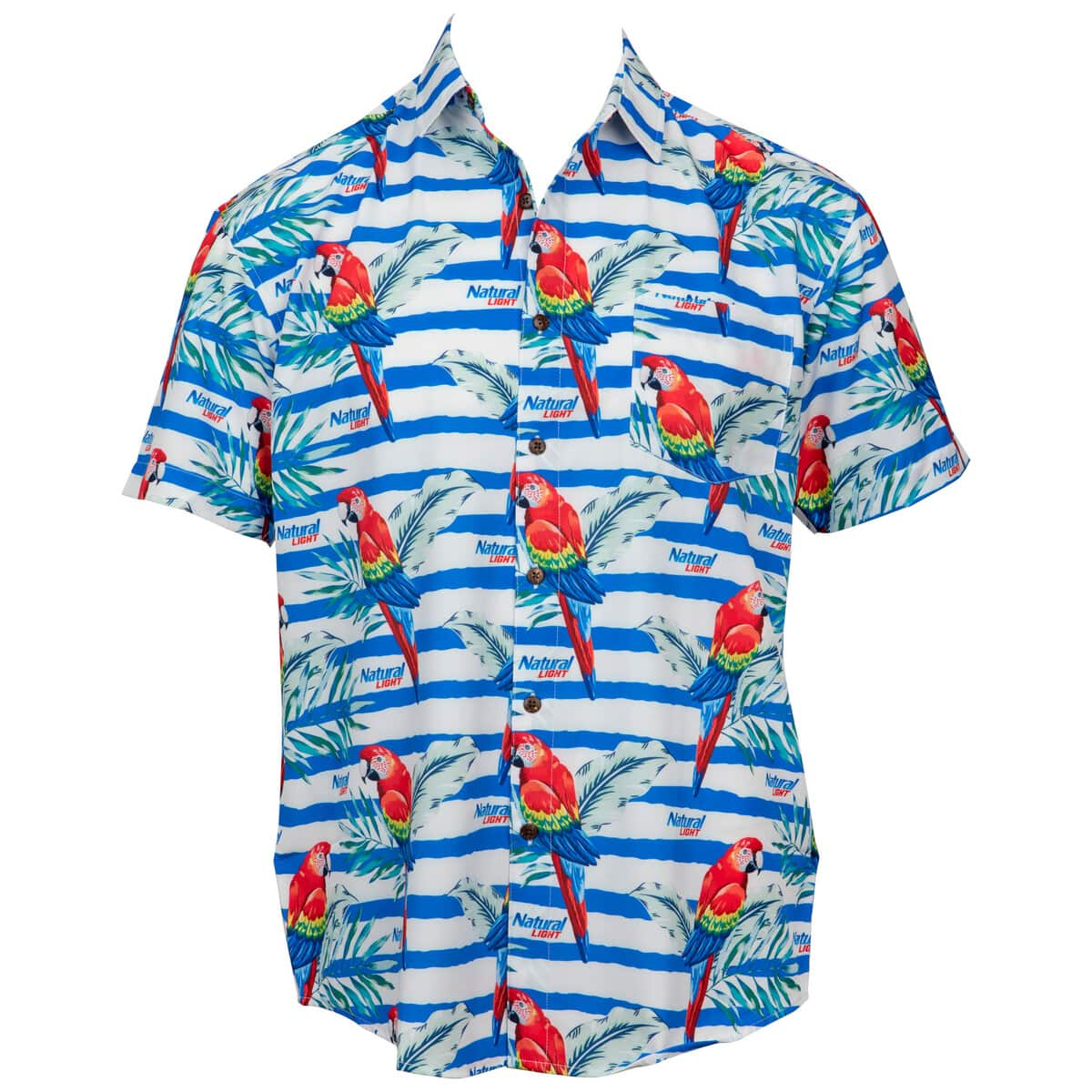 Natural Light Beer Hawaiian Shirt Tropical Flora And Fauna Gift For Boyfriend